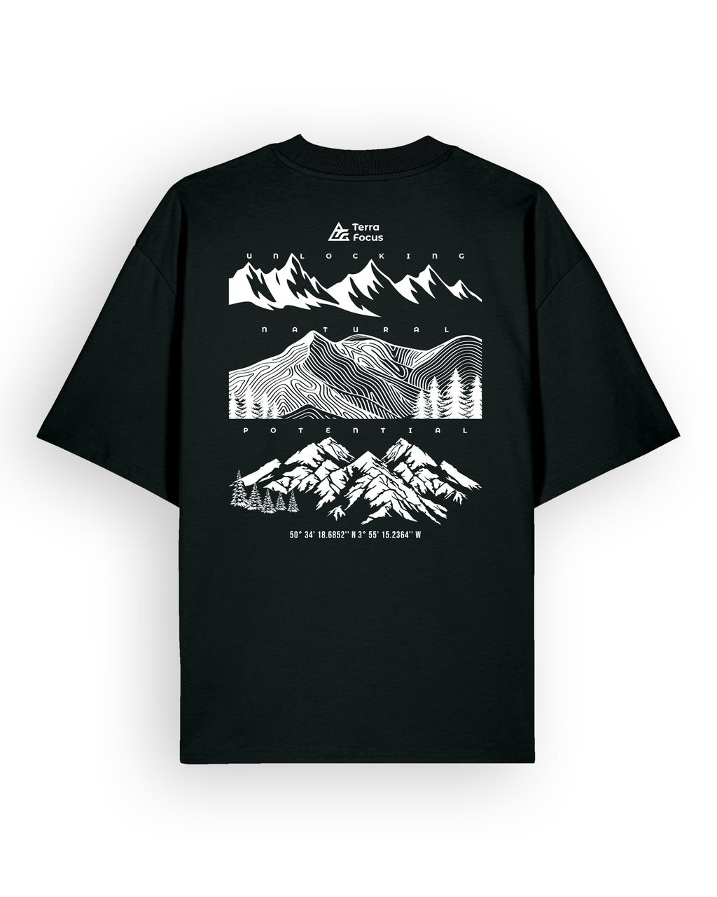 Oversized Urban Tee with  Mountain Outline Back Print – Unlocked Potential Series