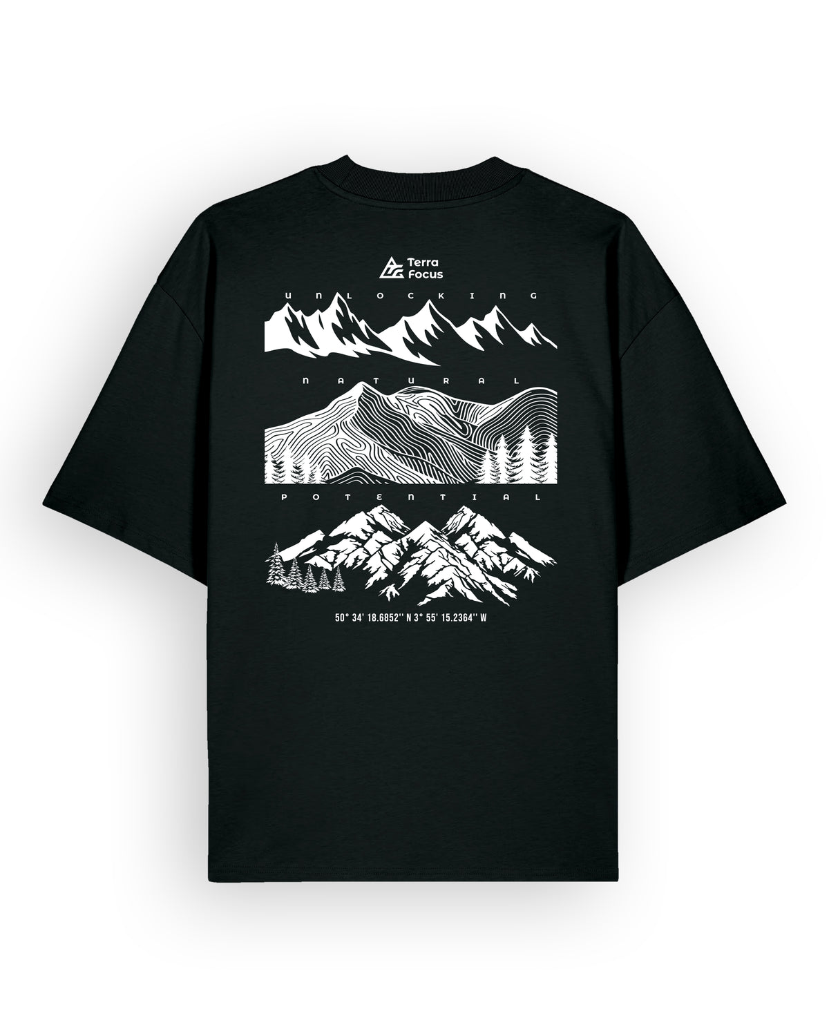Oversized Urban Tee with  Mountain Outline Back Print – Unlocked Potential Series