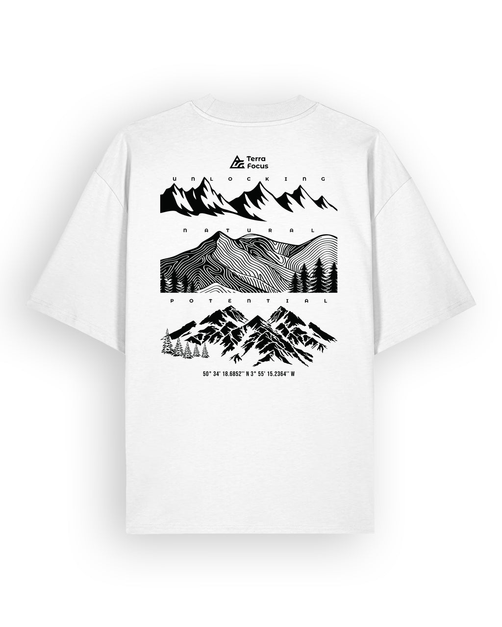 Oversized Urban Tee with  Mountain Outline Back Print – Unlocked Potential Series