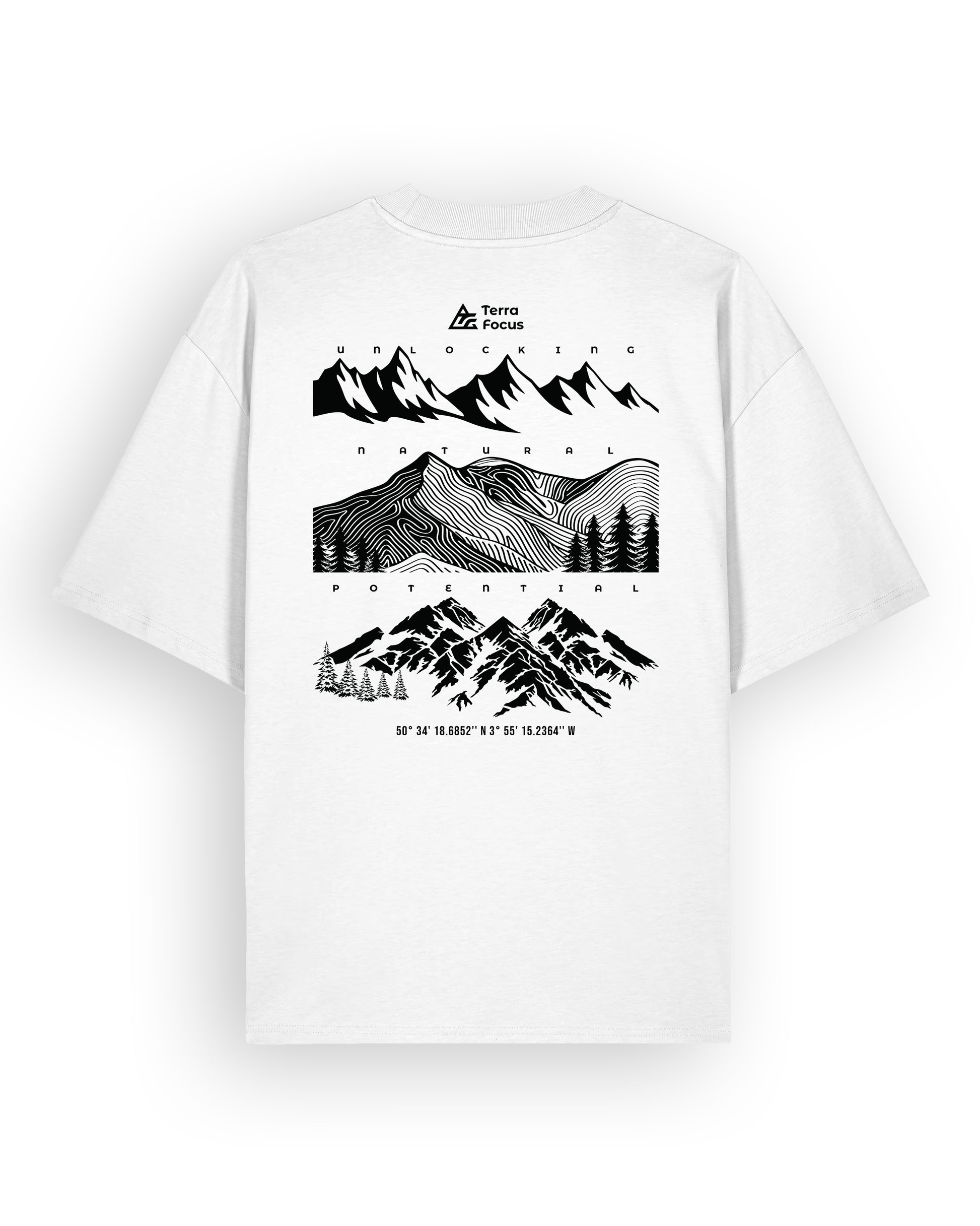 Oversized Urban Tee with  Mountain Outline Back Print – Unlocked Potential Series