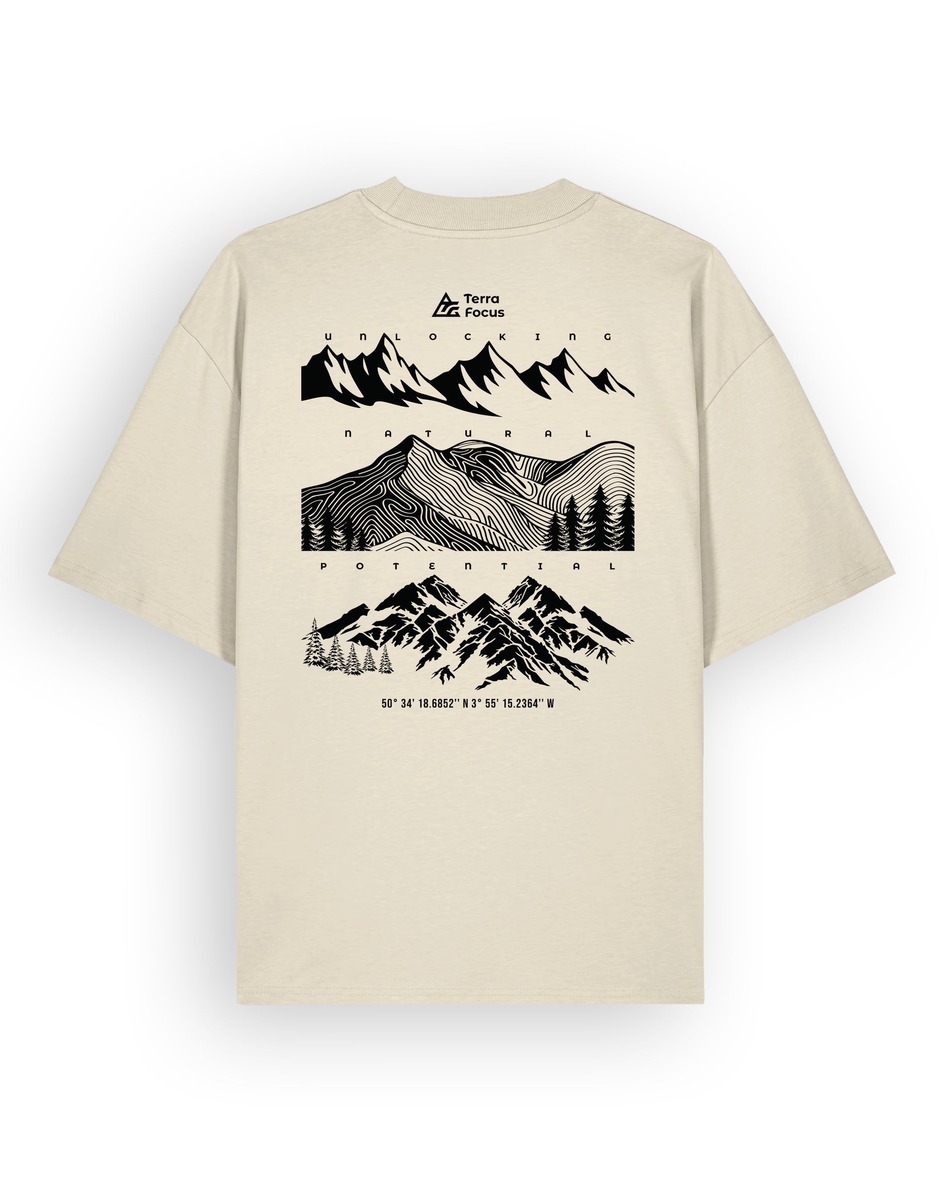 Oversized Urban Tee with  Mountain Outline Back Print – Unlocked Potential Series