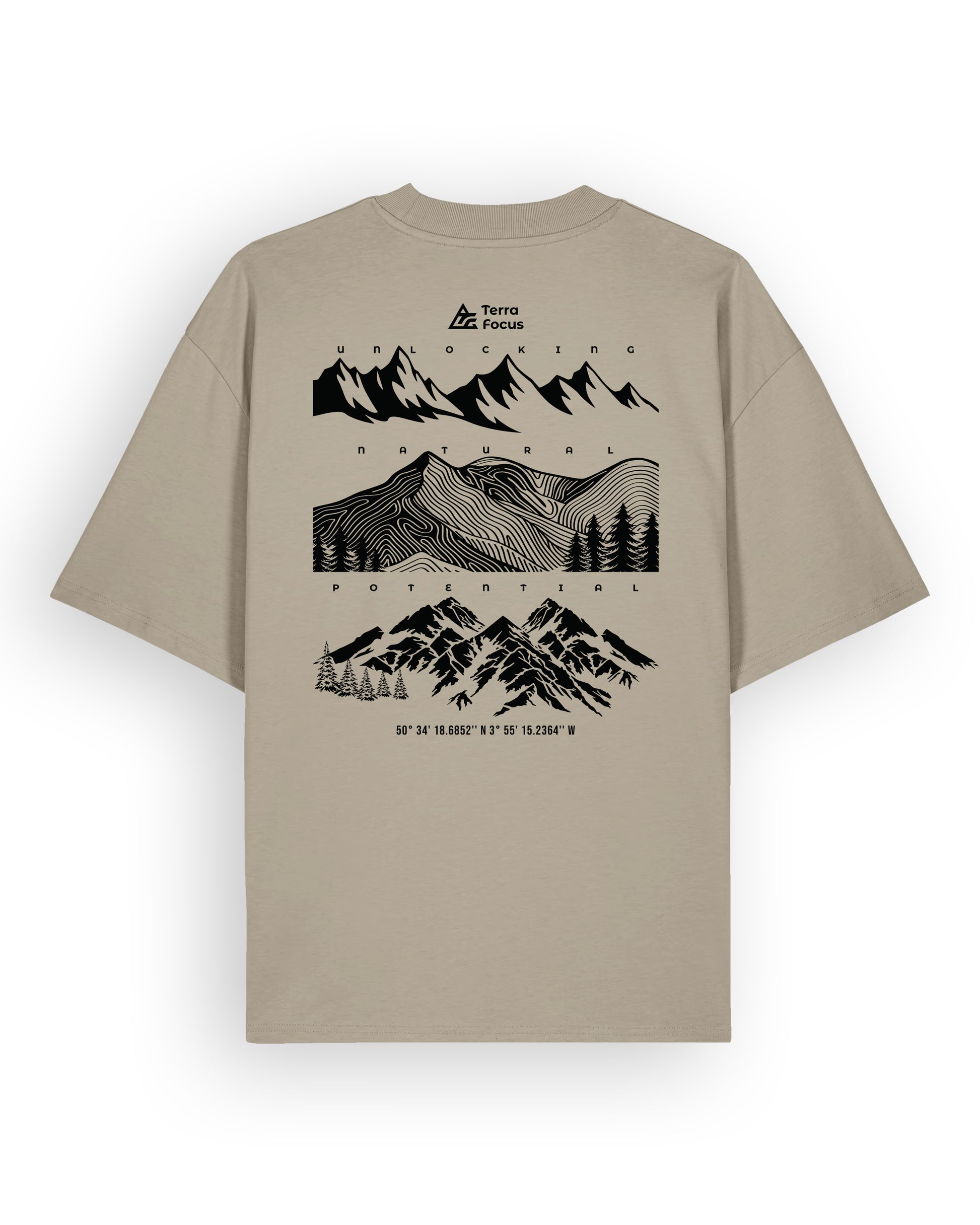 Oversized Urban Tee with  Mountain Outline Back Print – Unlocked Potential Series